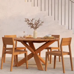 Best Ethnicraft Ex 1 outdoor chair, Teak Brown