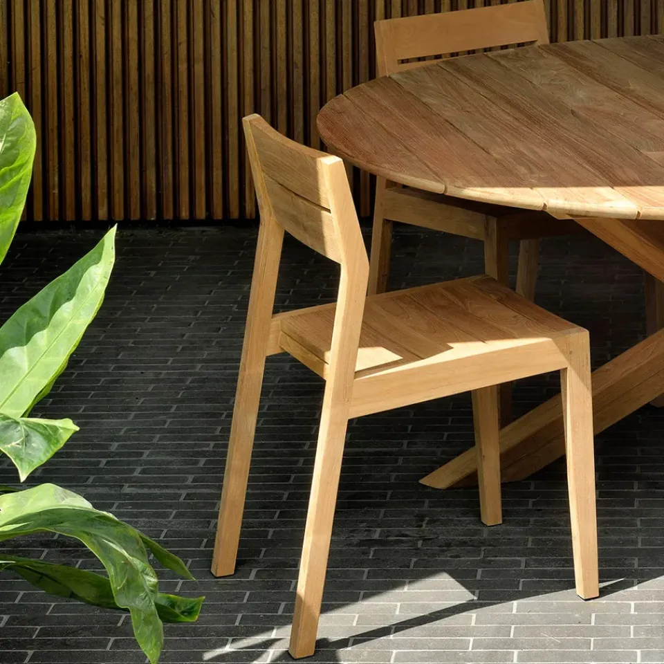Best Ethnicraft Ex 1 outdoor chair, Teak Brown