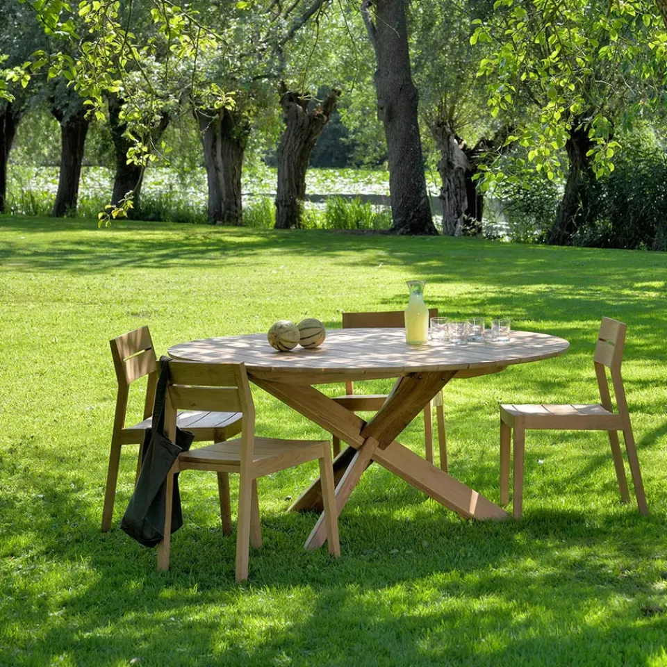 Best Ethnicraft Ex 1 outdoor chair, Teak Brown