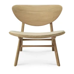Clearance Ethnicraft Eye lounge armchair, Oak, off-white Beige