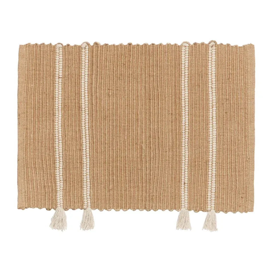 Hot Broste Copenhagen Ezra door mat 50x70 cm, Natural-off white BeigeWhite
