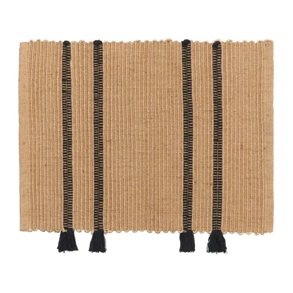 Jute & Natural Fibre Rugs|Door Mats^Broste Copenhagen Ezra door mat 50x70 cm, Natural-black BeigeBlack