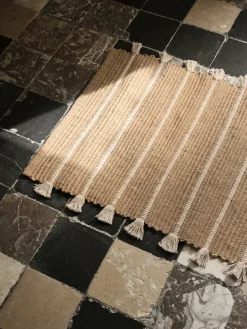 Jute & Natural Fibre Rugs^Broste Copenhagen Ezra rug 70x140 cm, Natural off-white BeigeWhite