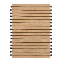 Jute & Natural Fibre Rugs^Broste Copenhagen Ezra rug 140x200 cm, Natural-black BeigeBlack