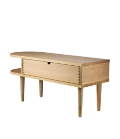 Discount FDB Møbler F24 Radius bench, Oak nature lacquered 35x90 cm Brown