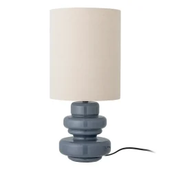 Online Bloomingville Fabiola table lamp Ø24x51 cm, Blue glass-linen BlueWhite