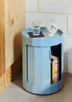 Best HAY Facet Cabinet low side table feet/wheels 49 cm, Misty Blue