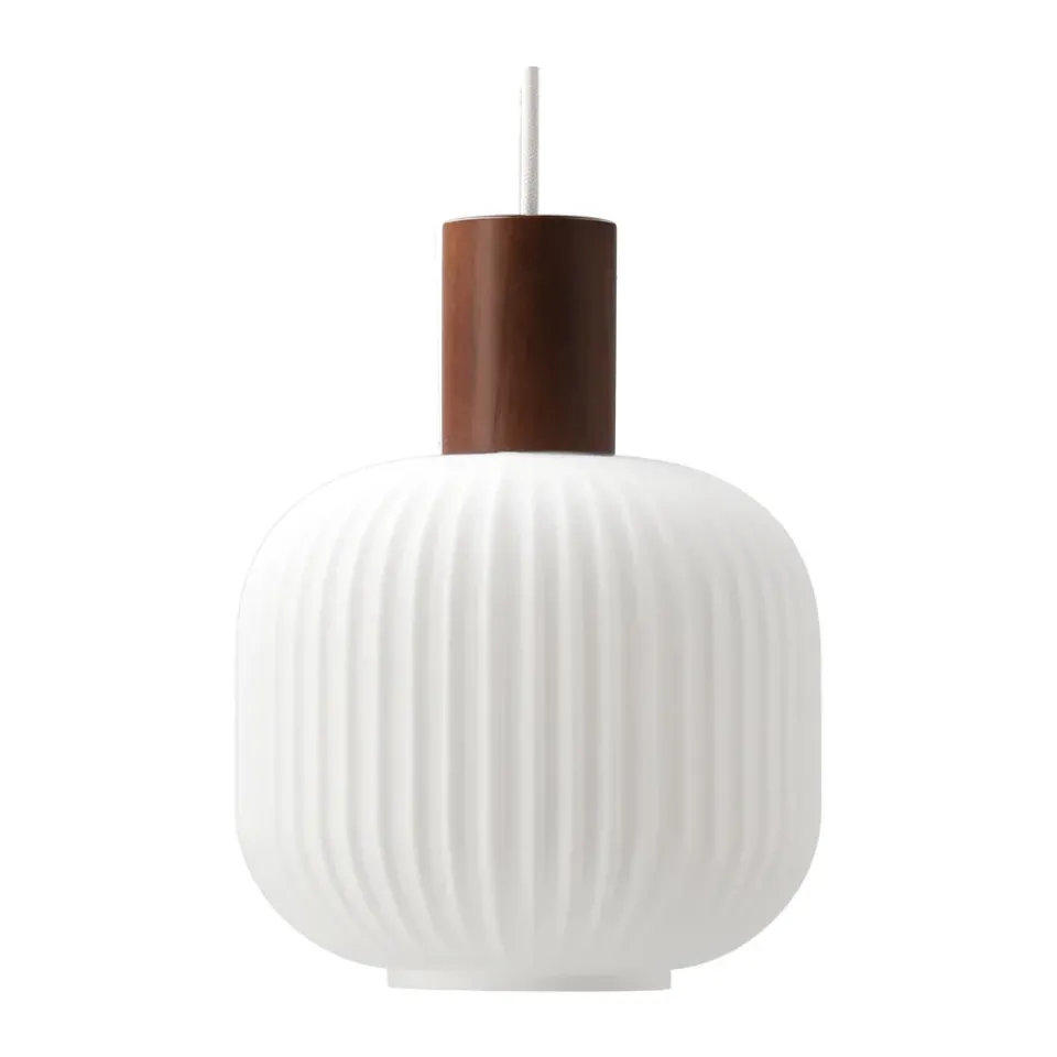 Discount Scandi Living Fair pendant lamp Ø20cm, Frosted glass-dark stained ash WhiteBeige