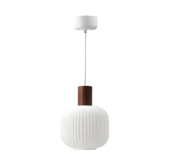 Discount Scandi Living Fair pendant lamp Ø20cm, Frosted glass-dark stained ash WhiteBeige