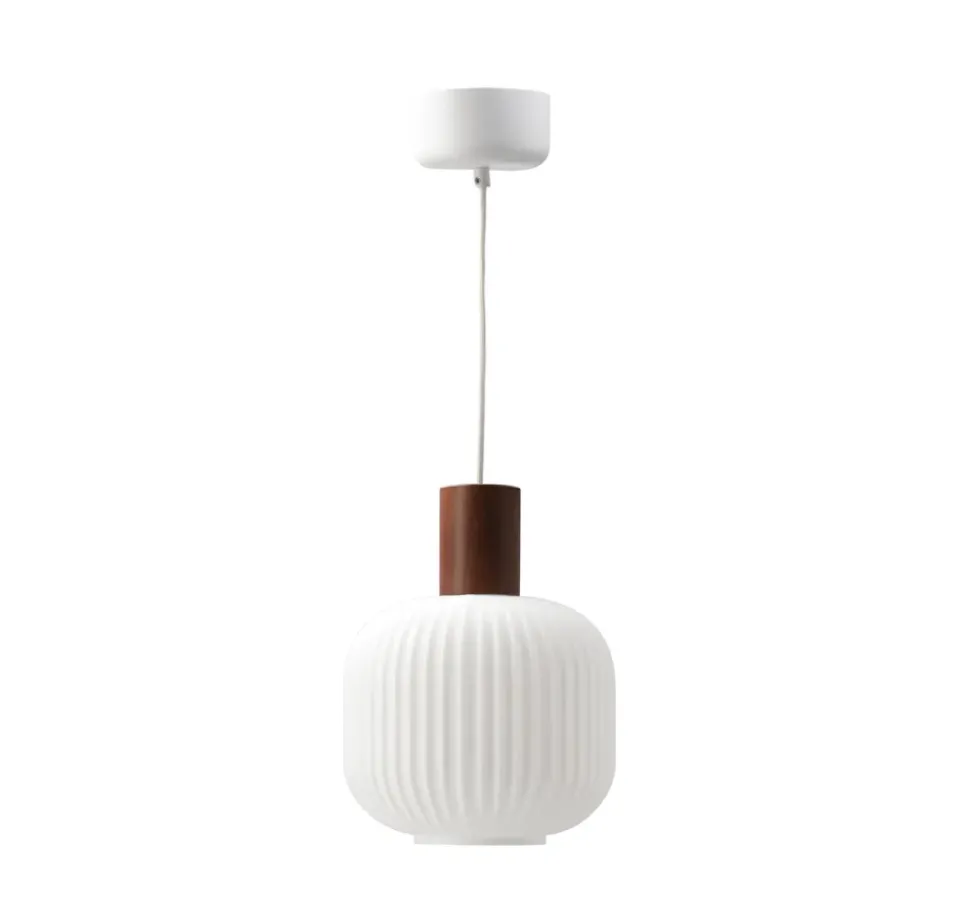 Discount Scandi Living Fair pendant lamp Ø20cm, Frosted glass-dark stained ash WhiteBeige