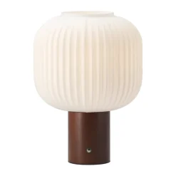 Sale Scandi Living Fair portable table lamp, Frosted glass-dark stained ash WhiteBeige