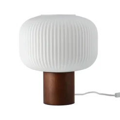 Outlet Scandi Living Fair table lamp 34.5 cm, Frosted glass-dark stained ash BrownWhite