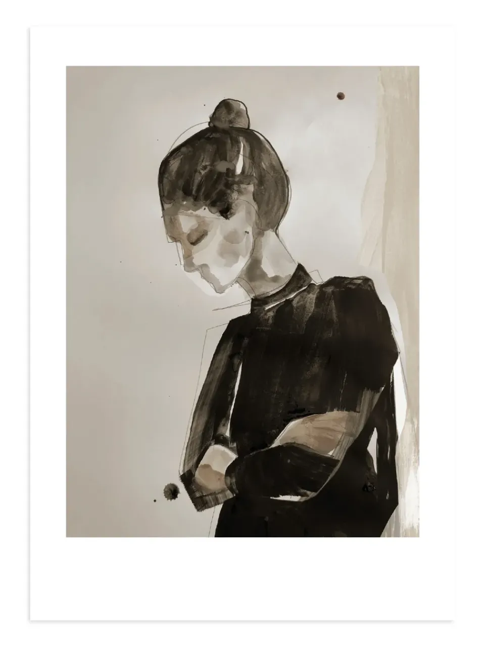 Sale Anna Bülow Falling object poster, 50x70 cm BeigeBlack