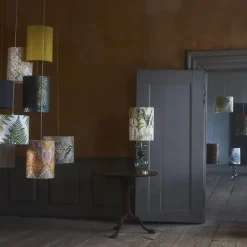 Lampshades^EBB & FLOW Fern leaves lamp shade Ø 30 cm, teal BlueGreen