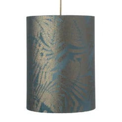 Lampshades^EBB & FLOW Fern leaves lamp shade Ø 30 cm, teal BlueGreen