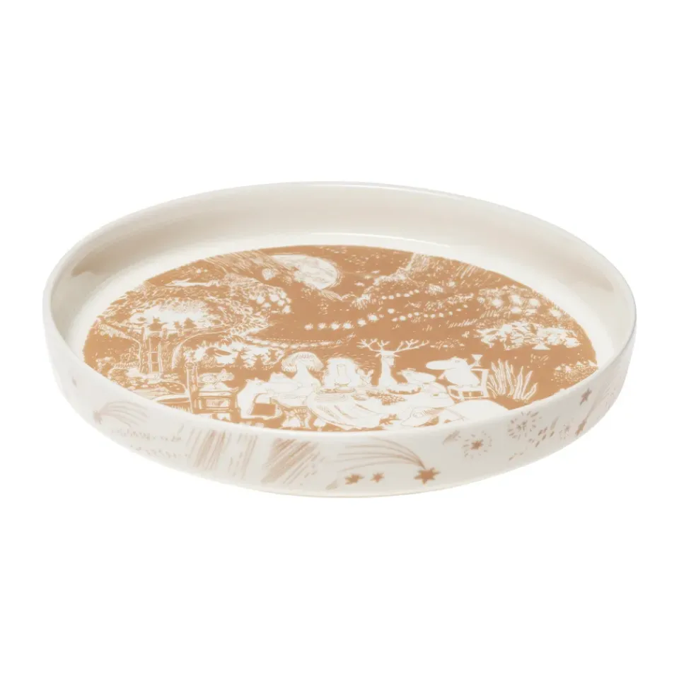 Round Flat Oven & Flan Dishes^Moomin Arabia Festive Moments Moomin pie dish, Ø28 cm Beige