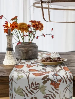 Discount Ekelund Linneväveri Fåglabäck table runner 35x120 cm, Brown