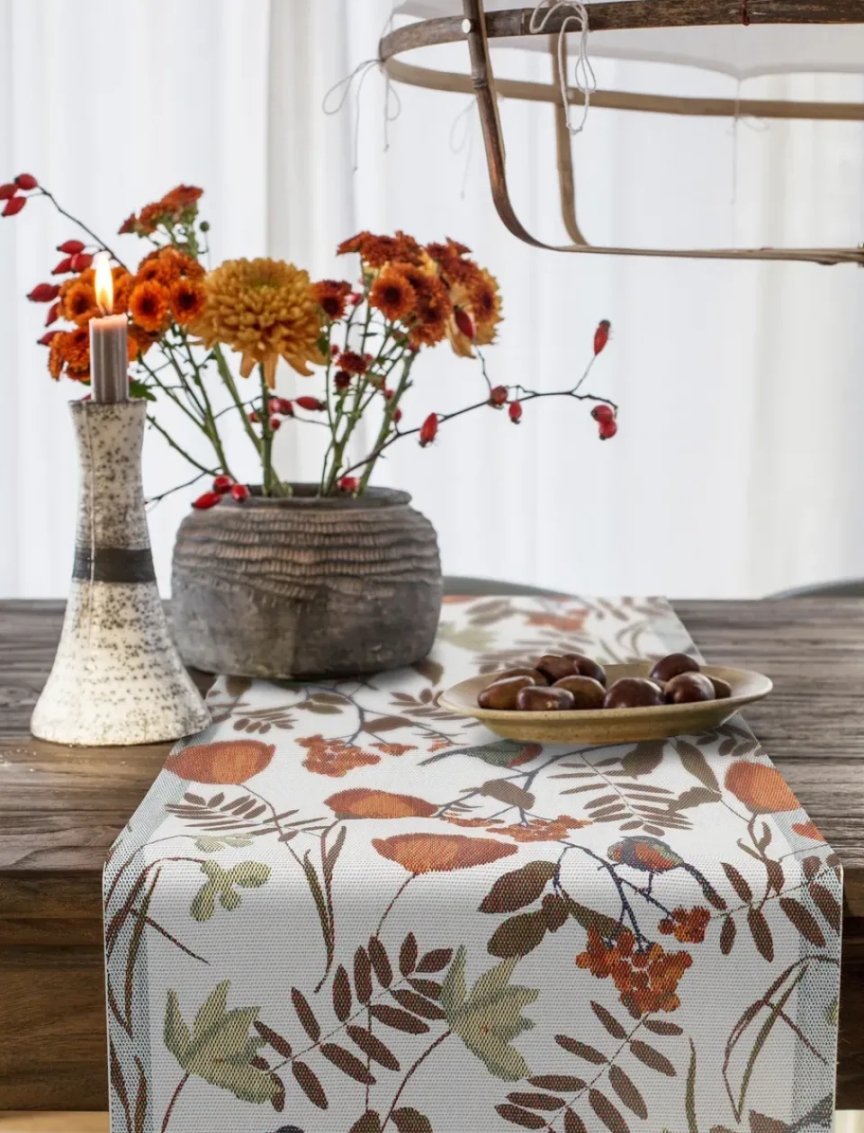 Discount Ekelund Linneväveri Fåglabäck table runner 35x120 cm, Brown