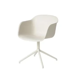 Office Chairs^Muuto Fiber armchair office chair swivel base with return, , base White