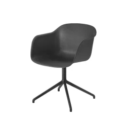 Office Chairs^Muuto Fiber armchair office chair swivel base with return, -anthracite base Black