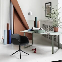 Office Chairs^Muuto Fiber armchair office chair swivel base with return, -anthracite base Black