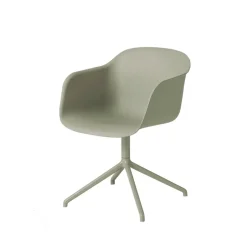 Outlet Muuto Fiber armchair office chair swivel base with return, Dusty , base Green