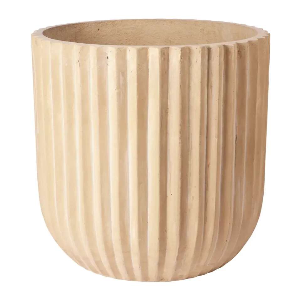 Clearance Broste Copenhagen Fiber flower pot Ø50 cm, Antique Beige
