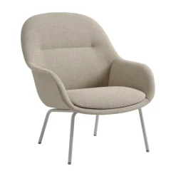 Best Muuto Fiber Lounge armchair with steel legs, Ecriture 240- Grey