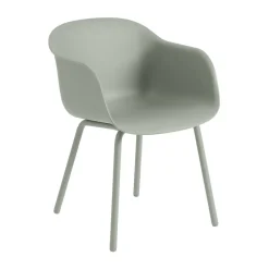 New Muuto Fiber Outdoor armchair with steel legs, Dusty Green