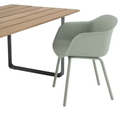 New Muuto Fiber Outdoor armchair with steel legs, Dusty Green