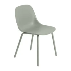 Muuto Fiber Outdoor side chair with steel legs, Dusty Green