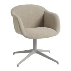 Outlet Muuto Fiber Soft Armchair swivel base, Ecriture 240/ Grey