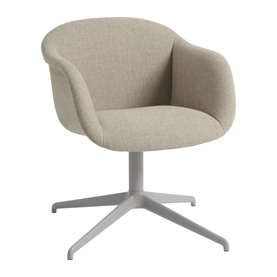 Outlet Muuto Fiber Soft Armchair swivel base, Ecriture 240/ Grey
