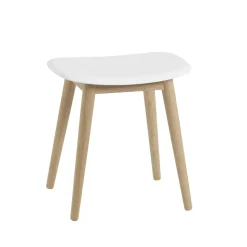Stools^Muuto Fiber stool, Natural , oak legs White