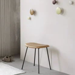 Stools^Muuto Fiber stool, Natural , oak legs White