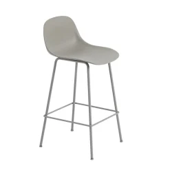 Bar Stools^Muuto Fiber Tube Bar Chair With Back Rest 65 Cm, Grey