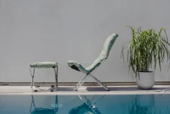 Seating^Fiam Fiesta Soft sun lounger, Fabric sage -aluminium frame Green