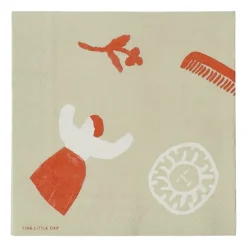Hot Fine Little Day Figures napkin 20 pack, Beige-red BeigeRed