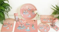 Coasters^Opto Design Fiske Moomin summer 2022 coaster 4-pack, Pink PinkMulti