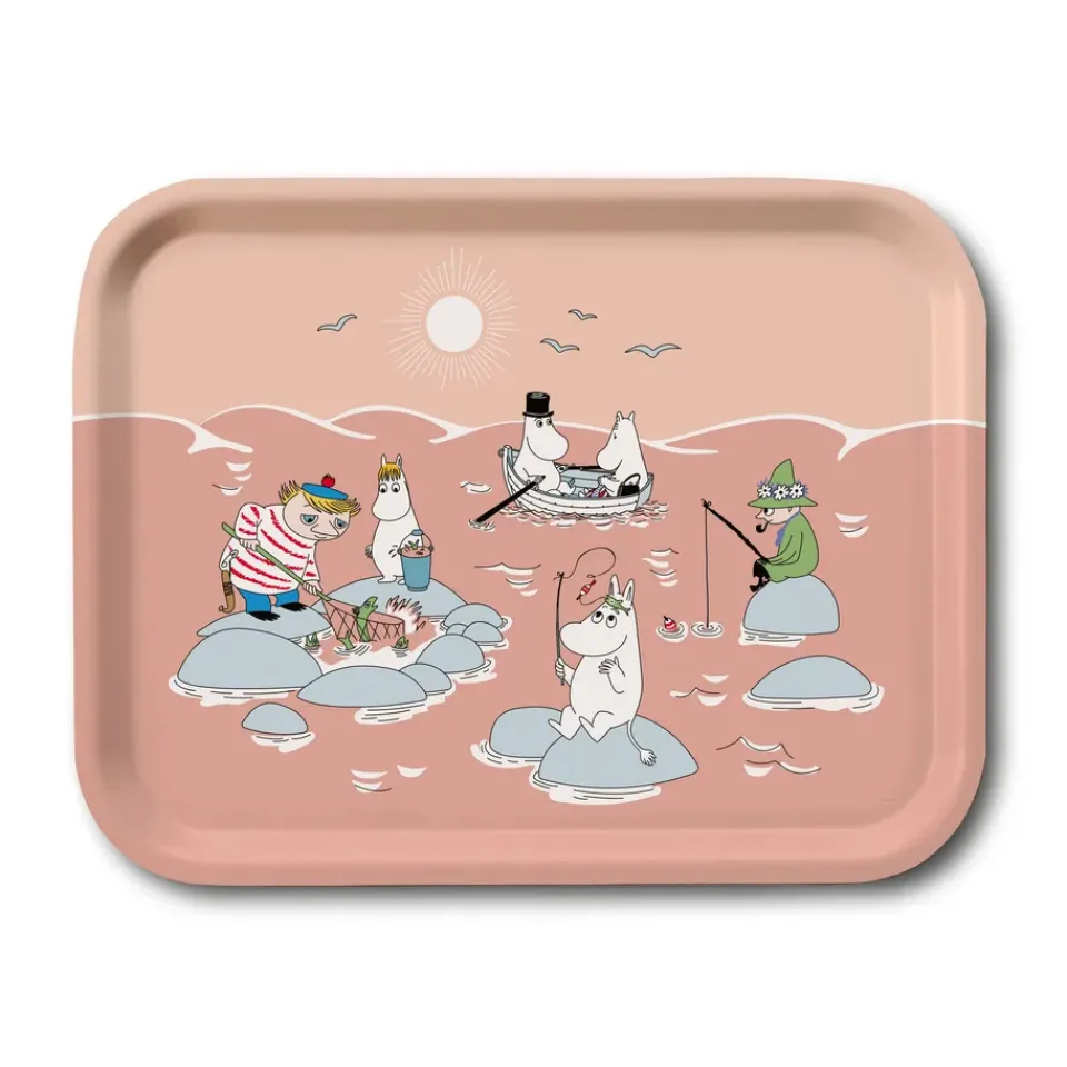 Trays^Opto Design Fiske Moomin summer 2022 tray 20x27 cm, Pink PinkMulti