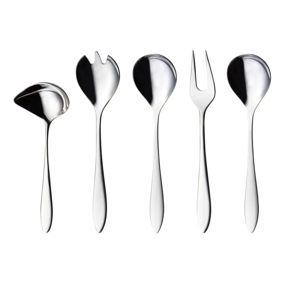 Online Hardanger Bestikk Fjord serving set 5 pieces, Stainless steel Silver-coloured