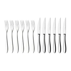 Steak Knives^Hardanger Bestikk Fjord steak cutlery 12 pcs, stainless steel Silver-coloured