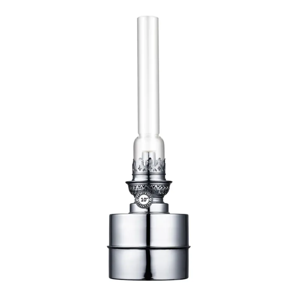 Hot Karlskrona Lampfabrik Flaggskär paraffin lamp, nickel Silver-coloured