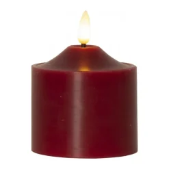 Led-Candles^Star Trading Flame LED Pillar Candle 9.5 cm, Red