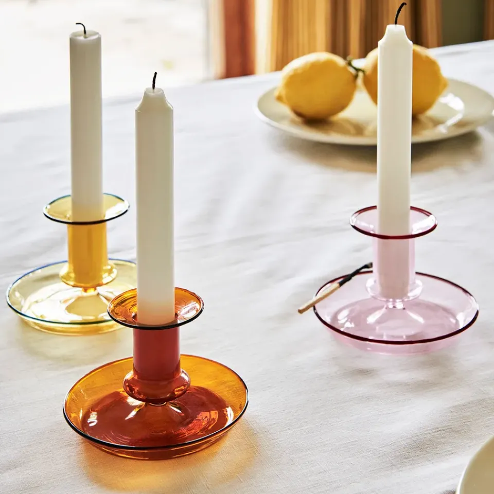 Candle Holders^HAY Flare candlestick, Pink
