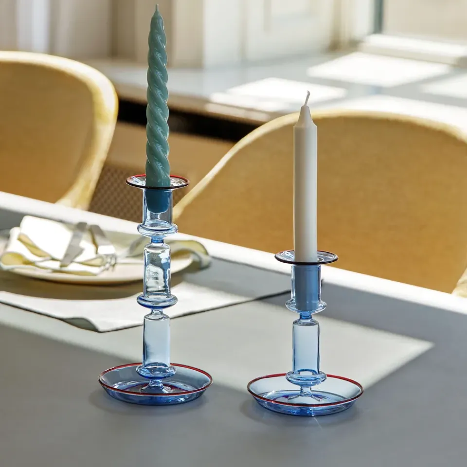 Clearance HAY Flare medium candle sticks, light -red Blue
