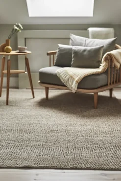 Scandi Living Flock wool carpet , 200x300 cm Beige