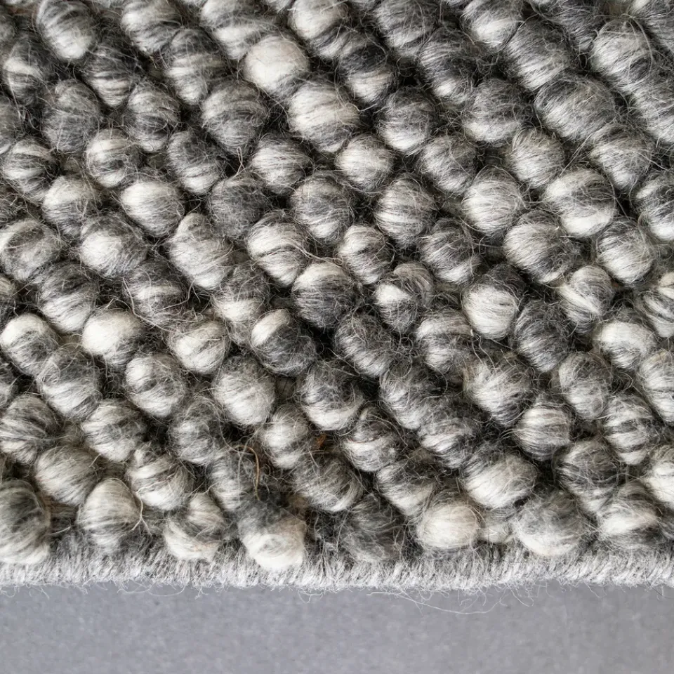 Hot Scandi Living Flock wool carpet dark , 170x240 cm Grey