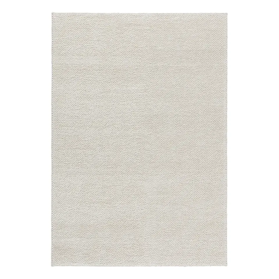 Outlet Scandi Living Flock wool rug natural , 170x240 cm White