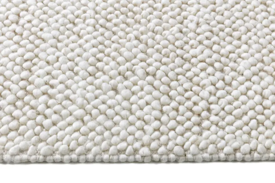 Outlet Scandi Living Flock wool rug natural , 170x240 cm White